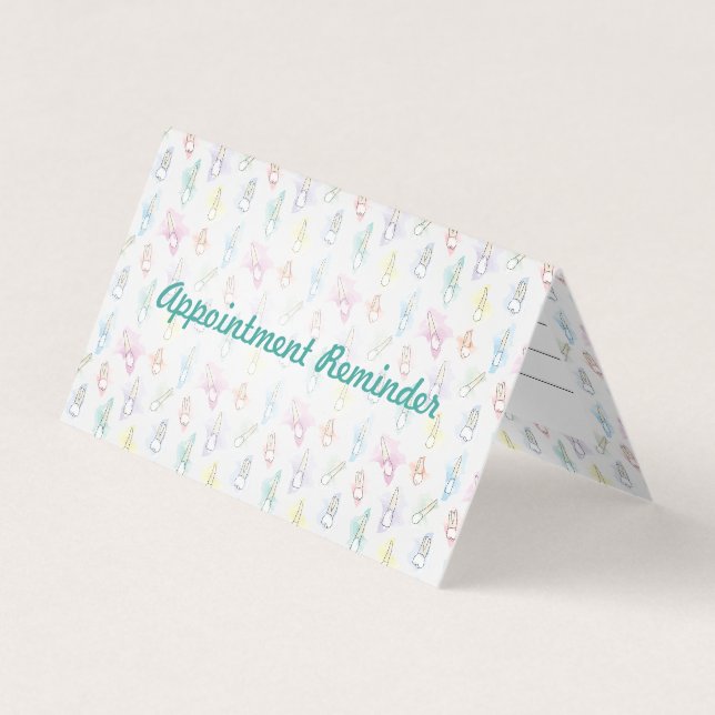 Carte De Visite Aquarelle Dents Rendez-vous dentaire Rappel (Devant)