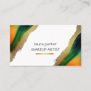 Carte De Visite Aquarelle dorée Abstraite Elégante