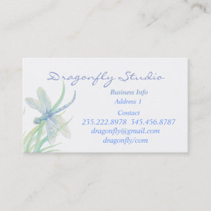 Carte De Visite Aquarelle douce personnalisée Basique de libellule