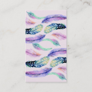Carte De Visite Aquarelle Dream Catcher Plumes sauvages