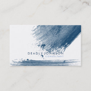 Carte De Visite Aquarelle Elegant Simple Splatter Blue