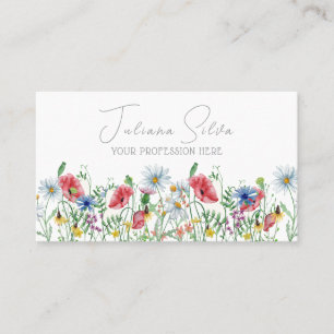 Carte De Visite Aquarelle élégante florale illustrative avec QR