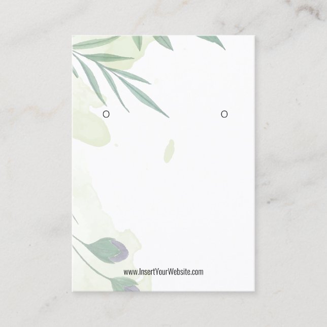 Carte De Visite Aquarelle Eucalyptus Kraft Écran d'oreille Logo (Devant)