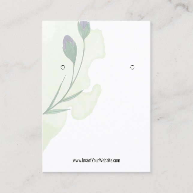 Carte De Visite Aquarelle Eucalyptus Kraft Écran d'oreille Logo (Devant)