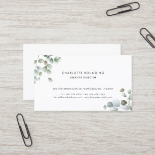 Carte De Visite Aquarelle Eucalyptus moderne