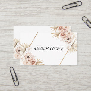 Carte De Visite Aquarelle féminine rose pâle 