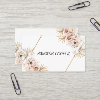 Carte De Visite Aquarelle féminine rose pâle 