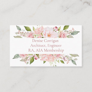 Carte De Visite Aquarelle féminine rose pâle