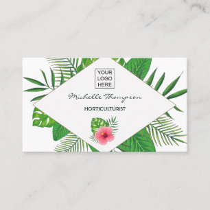 Carte De Visite Aquarelle feuillage tropical personnalisé