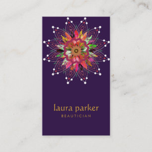 Carte De Visite Aquarelle Fleur de Lotus Purple Guérison Yoga