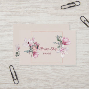 Carte De Visite Aquarelle Fleuriste Boutique