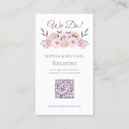 Carte De Visite Aquarelle Fleurs Roses-Mariages - Registre-enregis