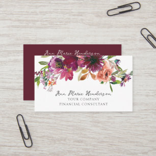 Carte De Visite Aquarelle Fleurs sauvages floraux