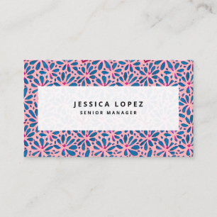 Carte De Visite Aquarelle Floral Coutouts Motif Professionnel