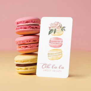 Carte De Visite Aquarelle Floral Jaune Macaron Boulangerie & sucre