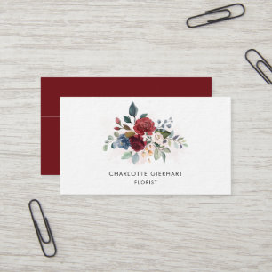 Carte De Visite Aquarelle Floral Professionnel Floriste