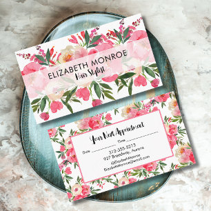 Carte De Visite Aquarelle Floral Salon Coiffure Styliste Artiste m