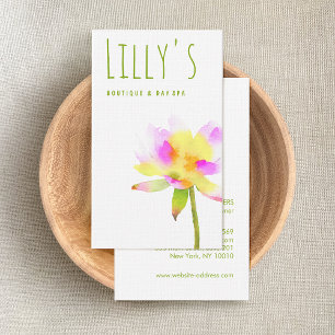 Carte De Visite Aquarelle florale artistique Lotus Soins naturels