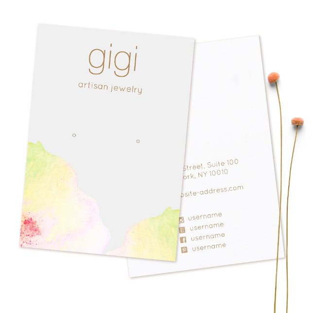 Carte De Visite Aquarelle florale artistique Porte-oreille (Créateur téléchargé)