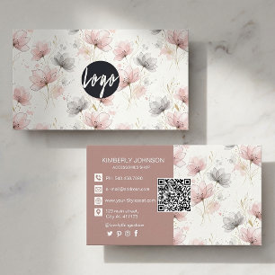 Carte de visite aquarelle florale douce