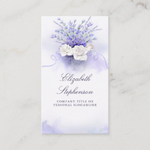 Carte De Visite Aquarelle florale élégante des prêteurs pourpres