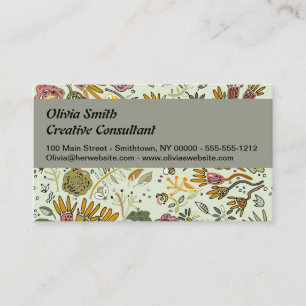 Carte De Visite Aquarelle Florale Fleurs d'abeille Élégante Modern