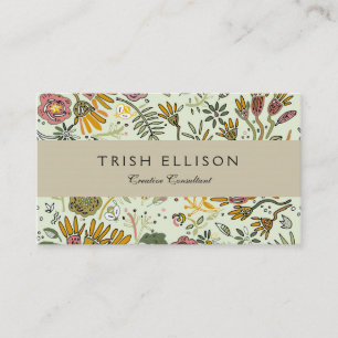 Carte De Visite Aquarelle Florale Fleurs d'abeille Élégante Modern
