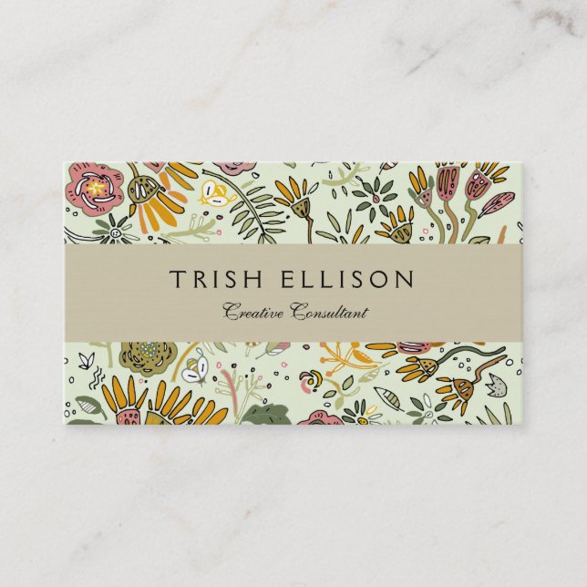 Carte De Visite Aquarelle Florale Fleurs d'abeille Élégante Modern (Devant)