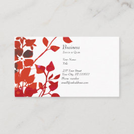 Carte De Visite Aquarelle Florale Fleurs rouges modernes en blanc