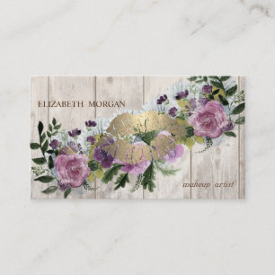 Carte De Visite Aquarelle florale professionnelle , lèvres, textur