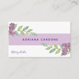 Carte De Visite Aquarelle florale publique de notaire élégante