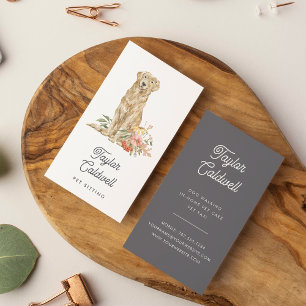 Carte De Visite Aquarelle Florale Pup Soins aux animaux