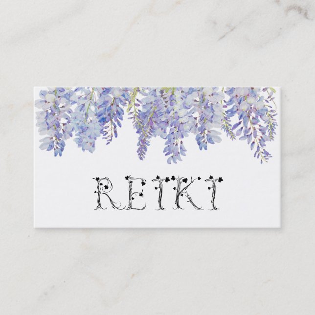 Carte De Visite Aquarelle florale REIKI de fleur de glycines de (Devant)