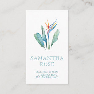 Carte De Visite Aquarelle Florales et Palm Feuille Tropical