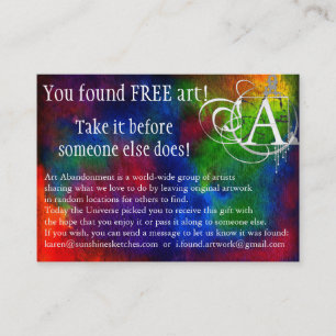 Carte De Visite Aquarelle foncée d'arc-en-ciel d'abandon d'art