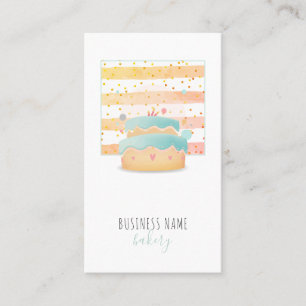 Carte De Visite Aquarelle Gâteau Baker Pâtisserie Chef Cuisine Res