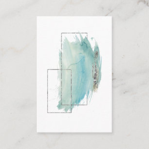 Carte De Visite Aquarelle géométrique Girly d'argent et de