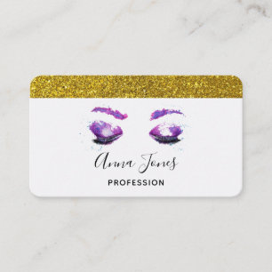 Carte De Visite Aquarelle glamour aux yeux et aux bouillons pourpr