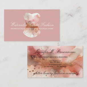 Carte De Visite Aquarelle Glitz Corse Style Mode