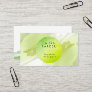 Carte De Visite Aquarelle Green Splatter Artiste de maquillage Abs
