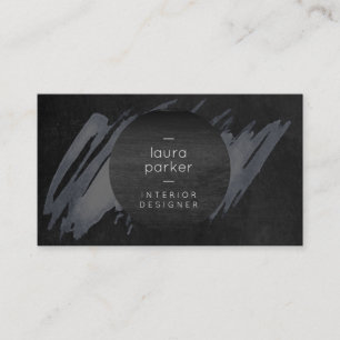 Carte De Visite Aquarelle gris bois noir Splatte moderne