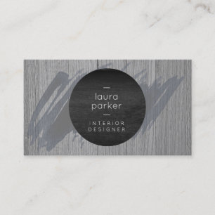 Carte De Visite Aquarelle gris bois Splatter Moderne