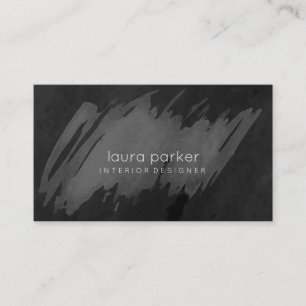 Carte De Visite Aquarelle gris noir Splatter Abstrait moderne