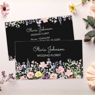 Carte De Visite Aquarelle Jardin Floral Coloré Personnalisé