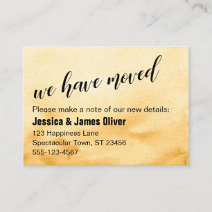 Carte De Visite Aquarelle jaune d'or d'Ombre nous avons déplacé 
