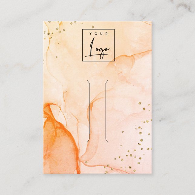 Carte De Visite Aquarelle jaune orange texture Clip de cheveux (Devant)