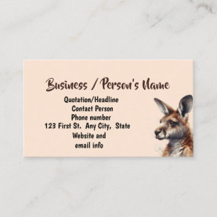 Carte De Visite Aquarelle Kangaroo Animal Custom Business