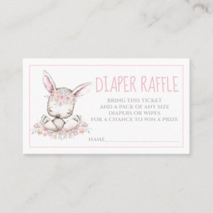 Carte De Visite Aquarelle Lapin Lapin Fille Déchets Raffle Billets