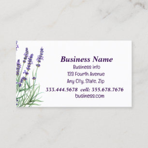 Carte De Visite Aquarelle Lavande Purple Lavande Fleurs