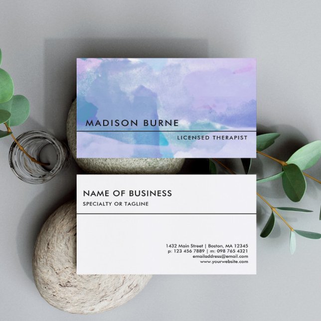 Carte De Visite Aquarelle Lavender Calme (Créateur téléchargé)